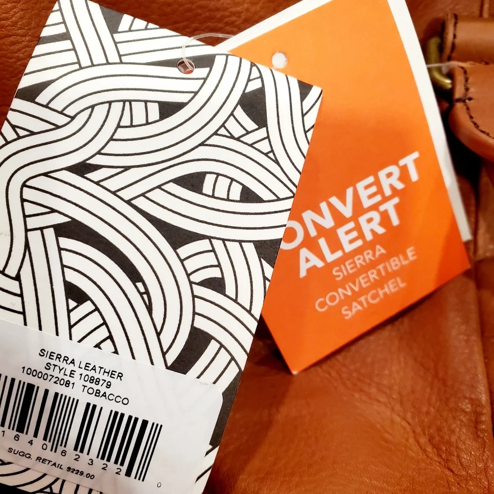 NEW The Sak Sierra Brown Convertible Satchel Bag
